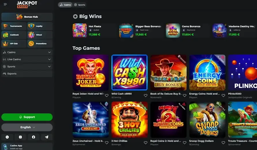 jackpot raider casino review